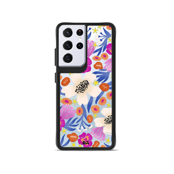 

DailyObjects Dusty Balloonflower Black Hybrid Clear Case Cover For Samsung Galaxy S21 Ultra