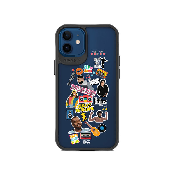 DailyObjects Ear Candy Black Hybrid Clear Case Cover For iPhone 12