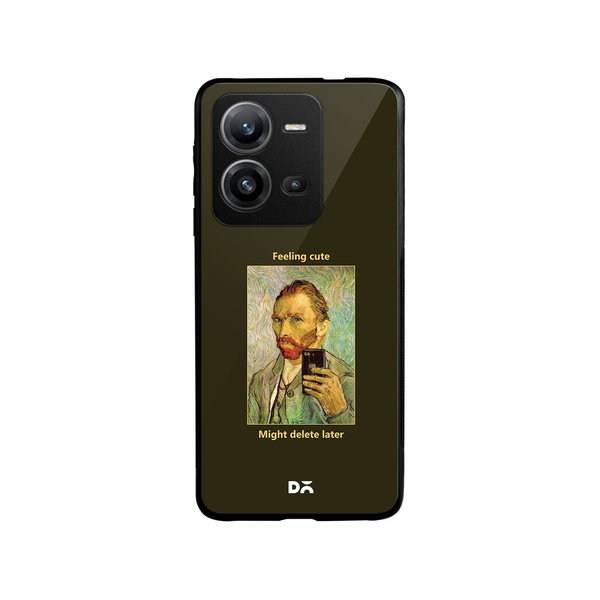 

DailyObjects Feeling Cute Glass Case Cover For Vivo V25