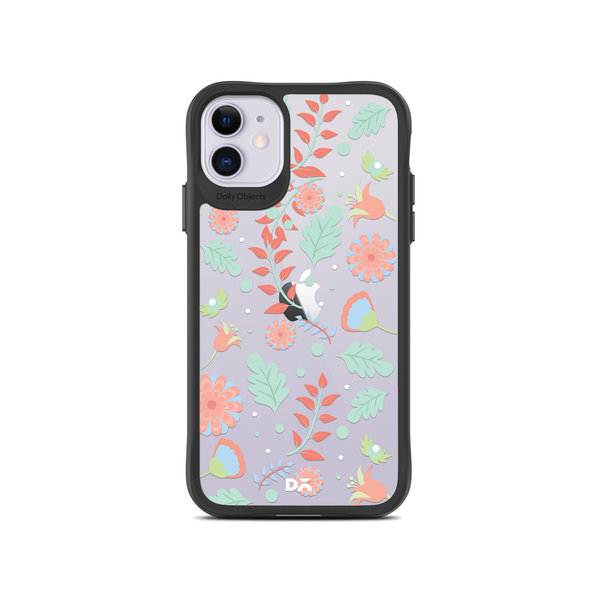 

DailyObjects Ferns And Petals Black Hybrid Clear Case Cover For iPhone 11