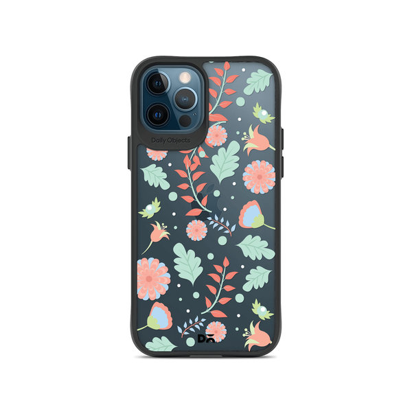 

DailyObjects Ferns And Petals Black Hybrid Clear Case Cover For iPhone 12 Pro Max
