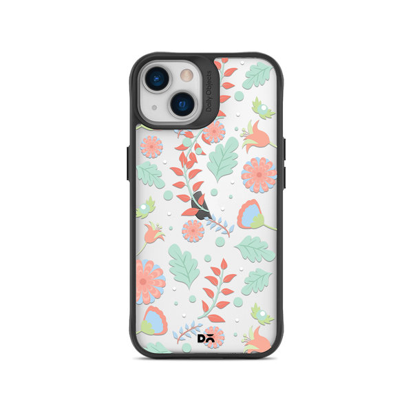 

DailyObjects Ferns And Petals Black Hybrid Clear Case Cover For iPhone 13 Mini