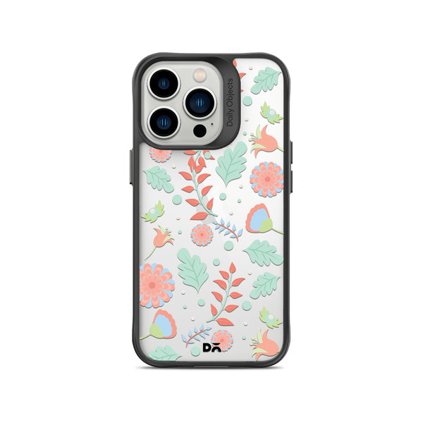 

DailyObjects Ferns And Petals Black Hybrid Clear Case Cover For iPhone 14 Pro Max