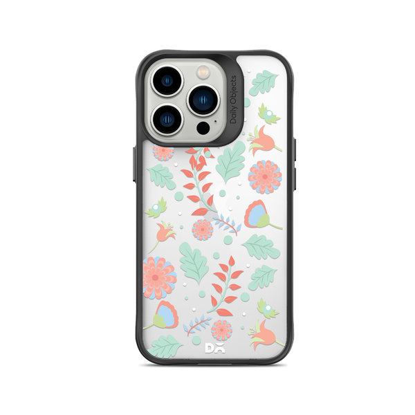 

DailyObjects Ferns And Petals Black Hybrid Clear Case Cover For iPhone 15 Pro