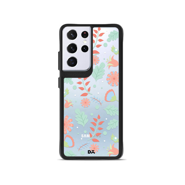 

DailyObjects Ferns And Petals Black Hybrid Clear Case Cover For Samsung Galaxy S21 Ultra