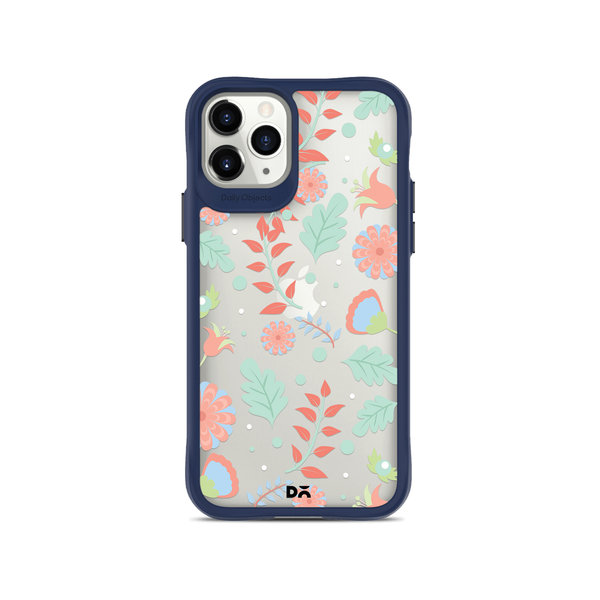 

DailyObjects Ferns And Petals Blue Hybrid Clear Case Cover For iPhone 11 Pro