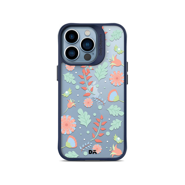 

DailyObjects Ferns And Petals Blue Hybrid Clear Case Cover For iPhone 13 Pro Max