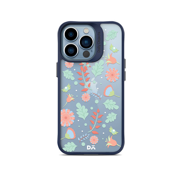 

DailyObjects Ferns And Petals Blue Hybrid Clear Case Cover For iPhone 14 Pro