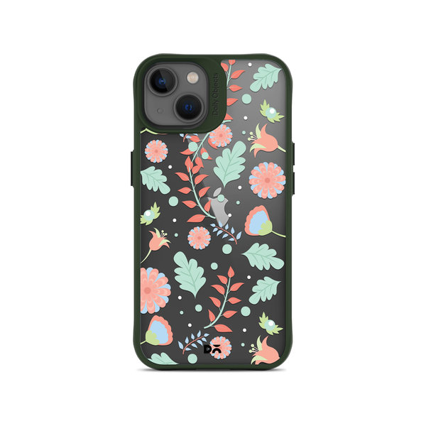 

DailyObjects Ferns And Petals Green Hybrid Clear Case Cover For iPhone 13 Mini
