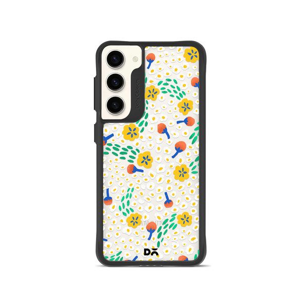 

DailyObjects Festive Flora Black Hybrid Clear Case Cover For Samsung Galaxy S23
