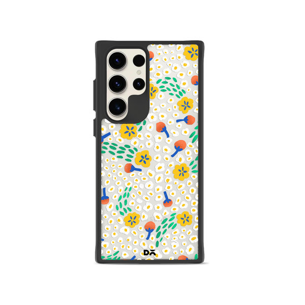 DailyObjects Festive Flora Black Hybrid Clear Case Cover For Samsung Galaxy S23 Ultra