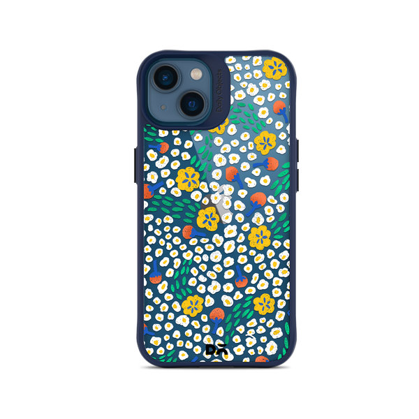

DailyObjects Festive Flora Blue Hybrid Clear Case Cover For iPhone 14 Plus