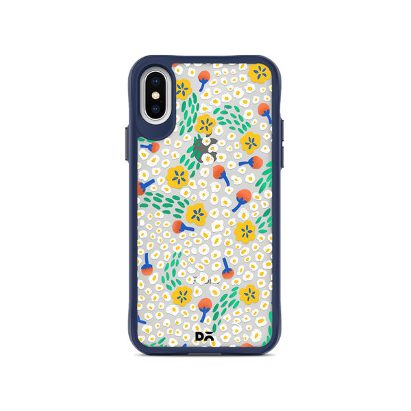 

DailyObjects Festive Flora Blue Hybrid Clear Case Cover For iPhone XS