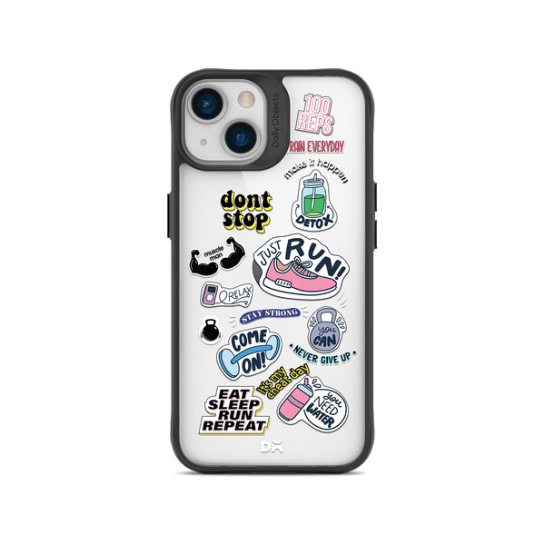 

DailyObjects Fitspiration Black Hybrid Clear Case Cover For iPhone 13