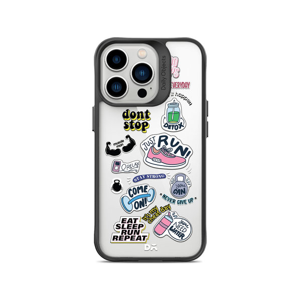

DailyObjects Fitspiration Black Hybrid Clear Case Cover For iPhone 14 Pro Max