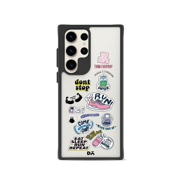 

DailyObjects Fitspiration Black Hybrid Clear Case Cover For Samsung Galaxy S23 Ultra