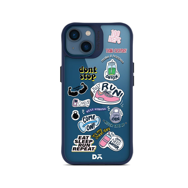 

DailyObjects Fitspiration Blue Hybrid Clear Case Cover For iPhone 14 Plus
