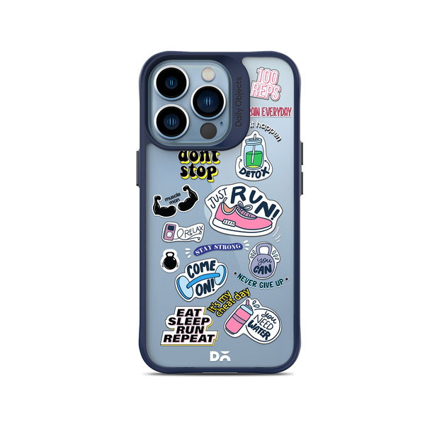 

DailyObjects Fitspiration Blue Hybrid Clear Case Cover For iPhone 14 Pro