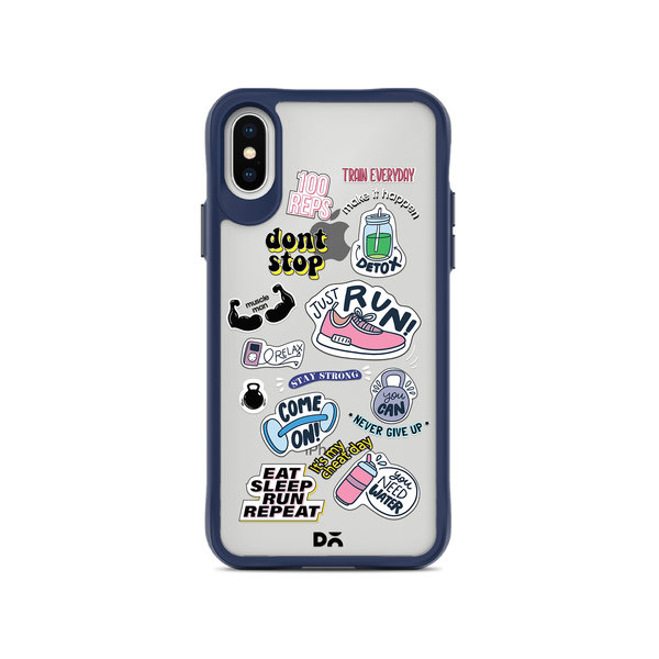 

DailyObjects Fitspiration Blue Hybrid Clear Case Cover For iPhone XS