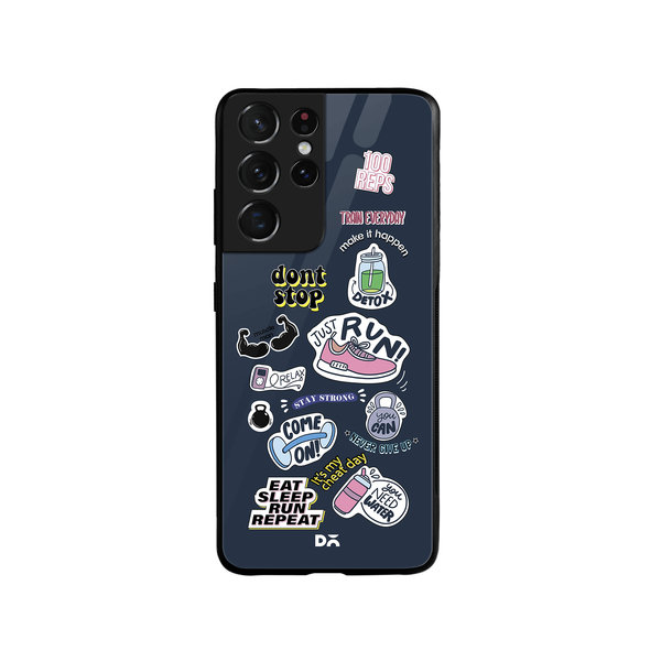 DailyObjects Fitspiration Glass Case Cover For Samsung Galaxy S21 Ultra