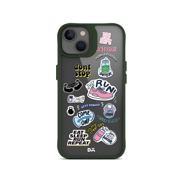 

DailyObjects Fitspiration Green Hybrid Clear Case Cover For iPhone 13 Mini