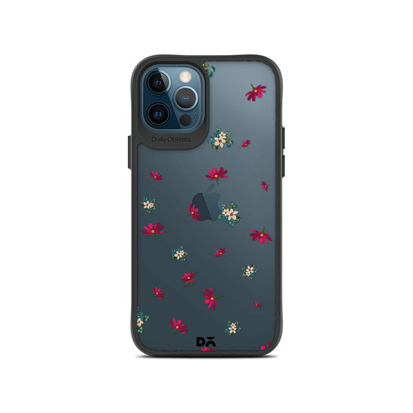 

DailyObjects Floating Flowers Black Hybrid Clear Case Cover For iPhone 12 Pro Max
