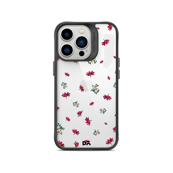 

DailyObjects Floating Flowers Black Hybrid Clear Case Cover For iPhone 13 Pro