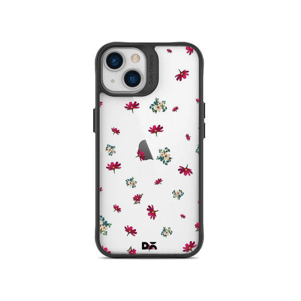 

DailyObjects Floating Flowers Black Hybrid Clear Case Cover For iPhone 14