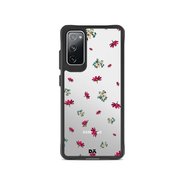 

DailyObjects Floating Flowers Black Hybrid Clear Case Cover For Samsung Galaxy S20 FE