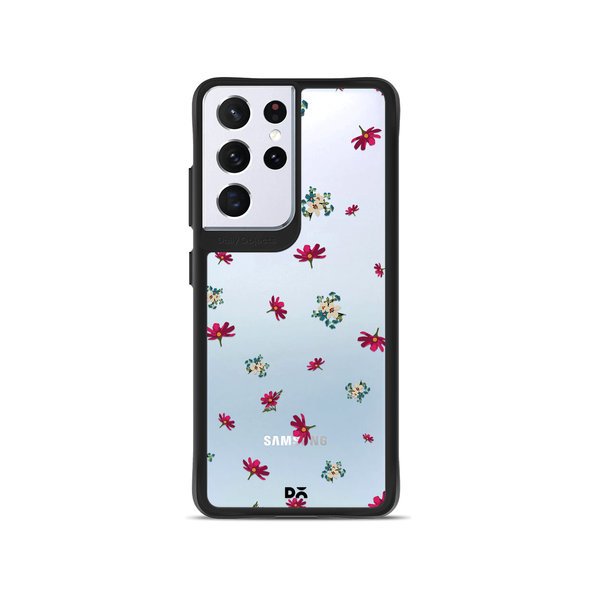 

DailyObjects Floating Flowers Black Hybrid Clear Case Cover For Samsung Galaxy S21 Ultra