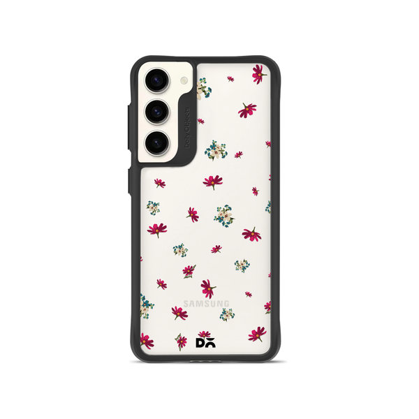 

DailyObjects Floating Flowers Black Hybrid Clear Case Cover For Samsung Galaxy S23