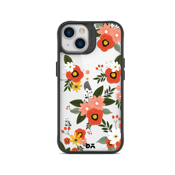 

DailyObjects Flower Bunch Black Hybrid Clear Case Cover For iPhone 15
