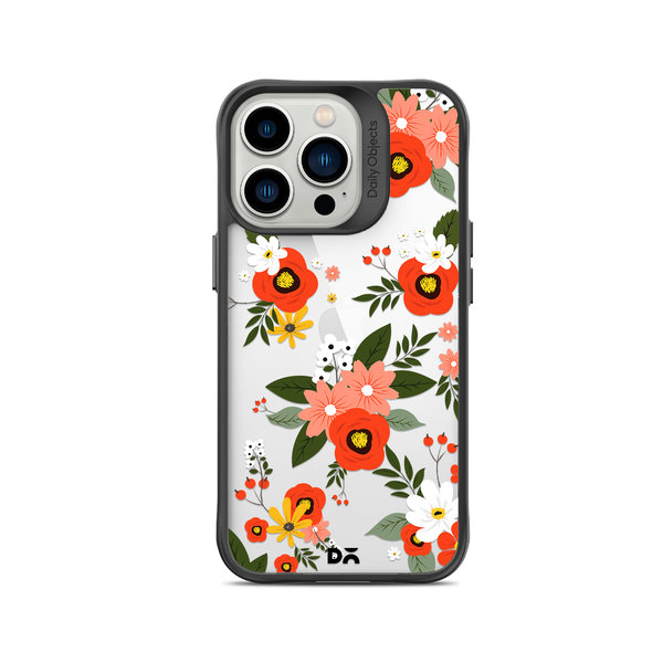 

DailyObjects Flower Bunch Black Hybrid Clear Case Cover For iPhone 15 Pro