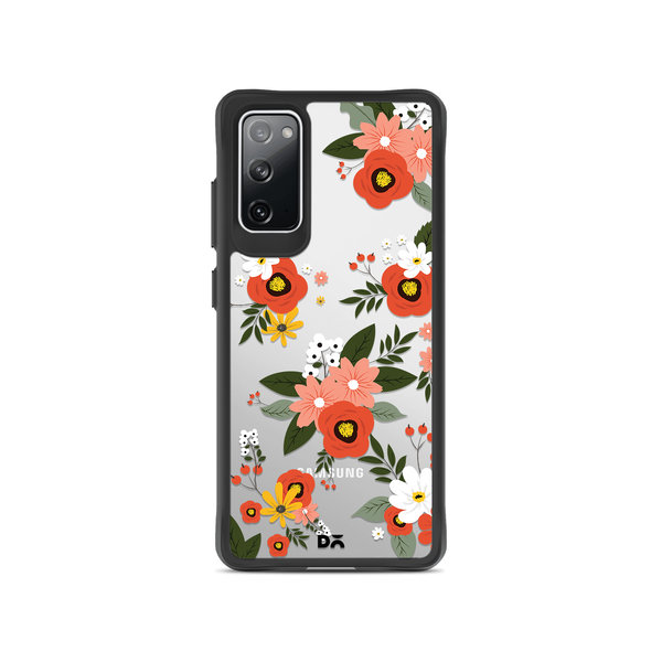 

DailyObjects Flower Bunch Black Hybrid Clear Case Cover For Samsung Galaxy S20 FE