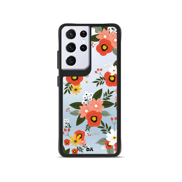 

DailyObjects Flower Bunch Black Hybrid Clear Case Cover For Samsung Galaxy S21 Ultra
