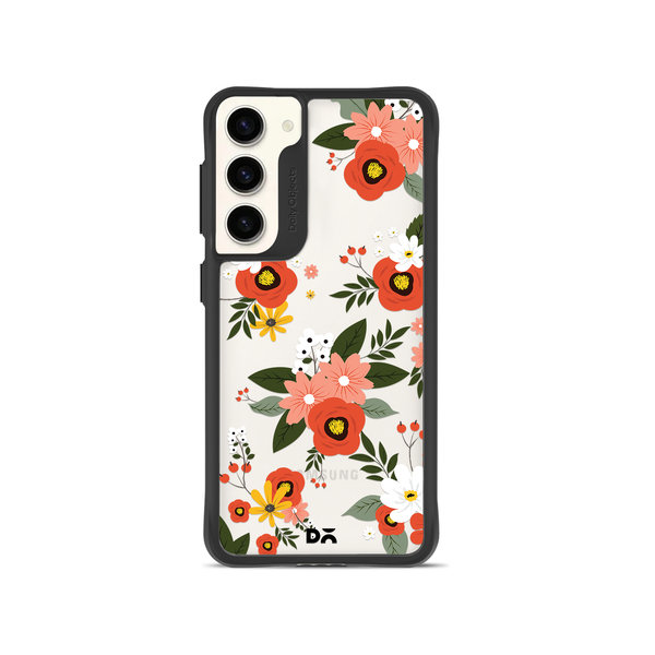 

DailyObjects Flower Bunch Black Hybrid Clear Case Cover For Samsung Galaxy S23