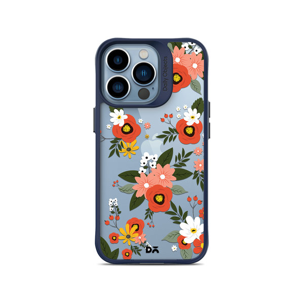 

DailyObjects Flower Bunch Blue Hybrid Clear Case Cover For iPhone 13 Pro Max