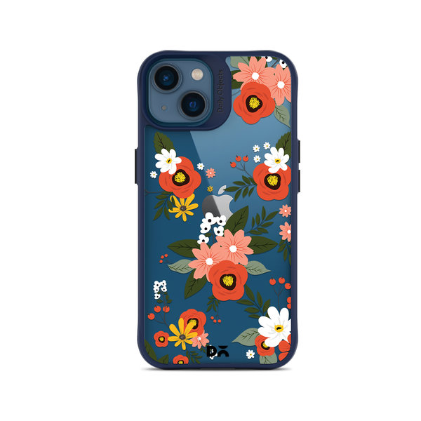 

DailyObjects Flower Bunch Blue Hybrid Clear Case Cover For iPhone 14 Plus