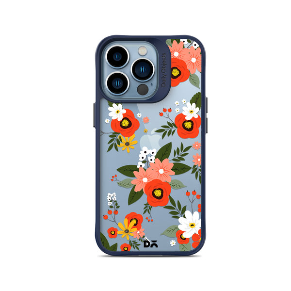 

DailyObjects Flower Bunch Blue Hybrid Clear Case Cover For iPhone 14 Pro