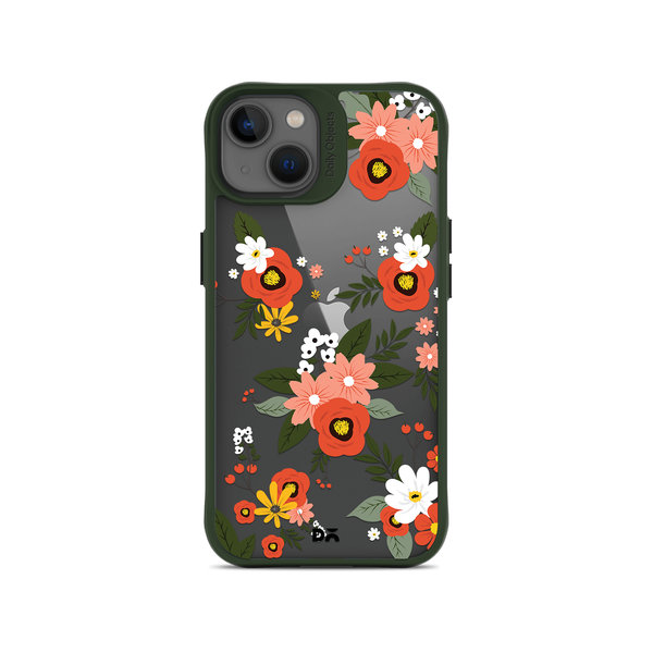 

DailyObjects Flower Bunch Green Hybrid Clear Case Cover For iPhone 13 Mini
