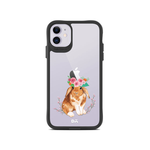 

DailyObjects Flower Bunny Black Hybrid Clear Case Cover For iPhone 11