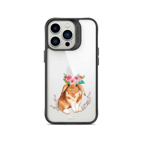 

DailyObjects Flower Bunny Black Hybrid Clear Case Cover For iPhone 14 Pro Max