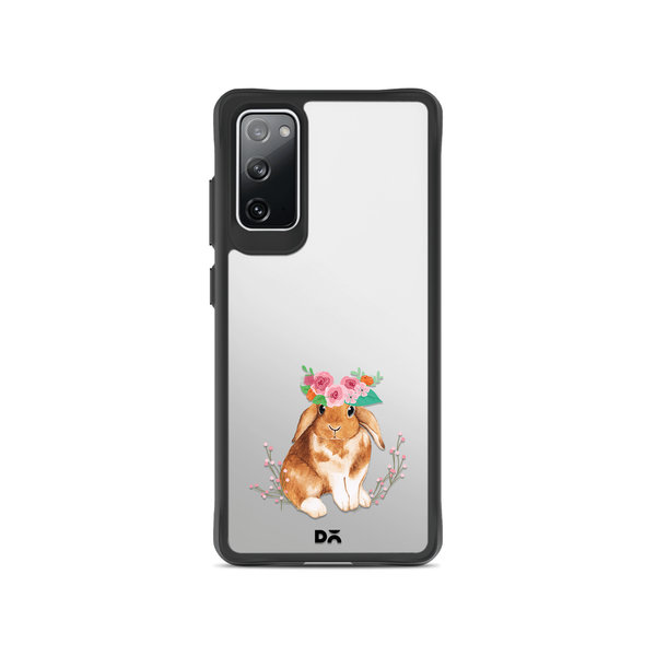 

DailyObjects Flower Bunny Black Hybrid Clear Case Cover For Samsung Galaxy S20 FE