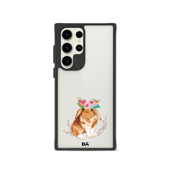 

DailyObjects Flower Bunny Black Hybrid Clear Case Cover For Samsung Galaxy S23 Ultra