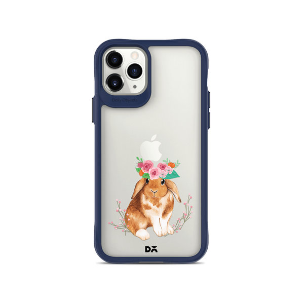 

DailyObjects Flower Bunny Blue Hybrid Clear Case Cover For iPhone 11 Pro Max