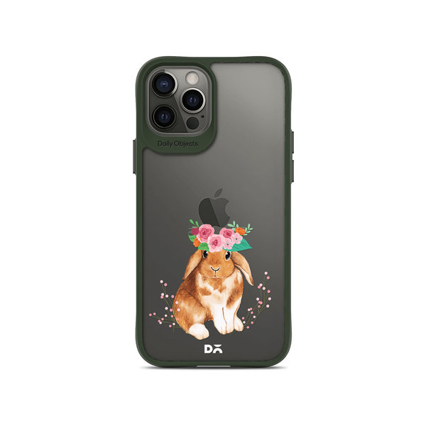 

DailyObjects Flower Bunny Green Hybrid Clear Case Cover For iPhone 12 Pro Max