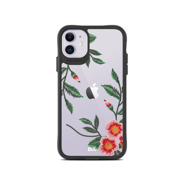 

DailyObjects Flower Embroidery Black Hybrid Clear Case Cover For iPhone 11