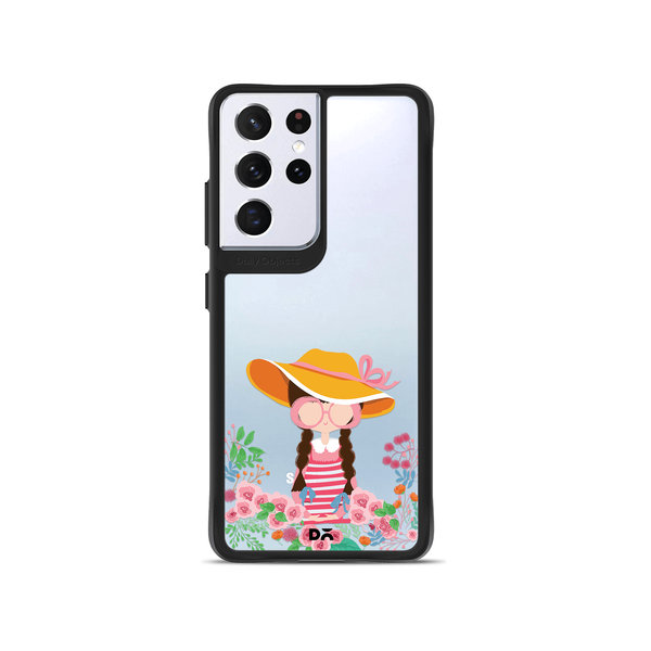 

DailyObjects Flower Nerd Black Hybrid Clear Case Cover For Samsung Galaxy S21 Ultra
