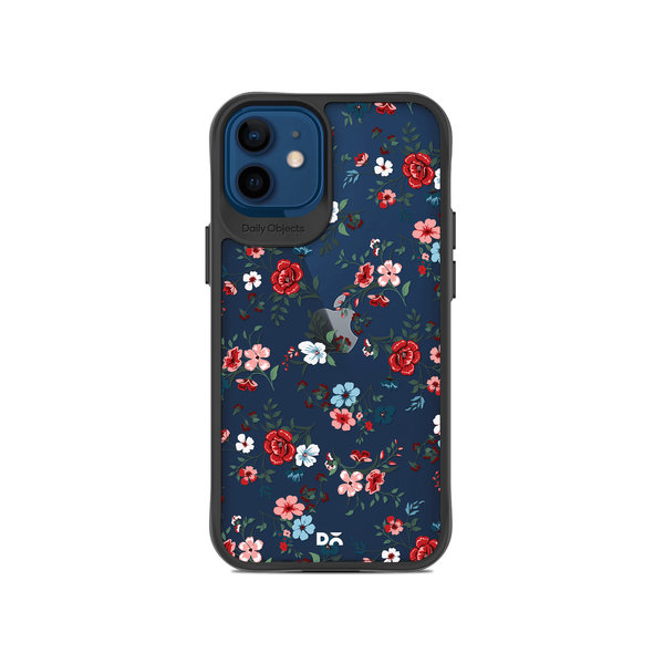 

DailyObjects Flower Sheet Black Hybrid Clear Case Cover For iPhone 12