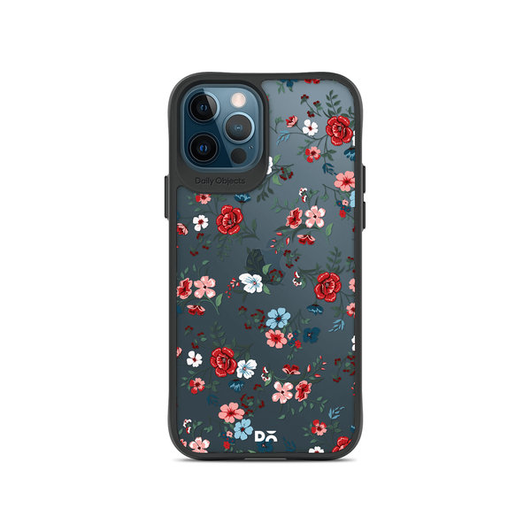 

DailyObjects Flower Sheet Black Hybrid Clear Case Cover For iPhone 12 Pro